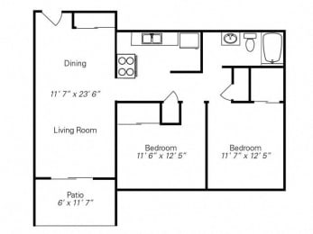  Floor Plan 2-Bedroom