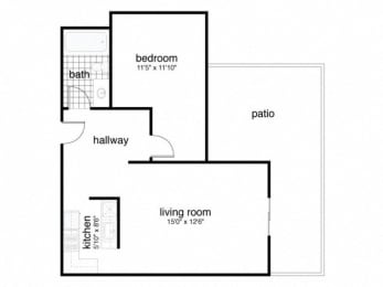  Floor Plan 1 Bed 1 Bath