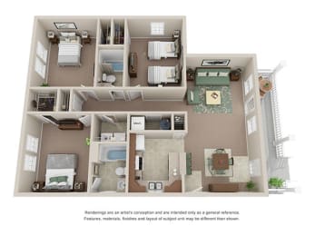 3 bedroom 2 bathroom townhome at Ashley Midtown in Savannah, Georgia