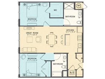 Harmony floor plan at The Chapman Apartments