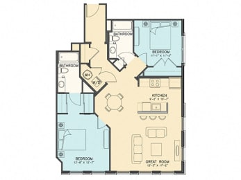 opus floor plan at The Chapman Apartments