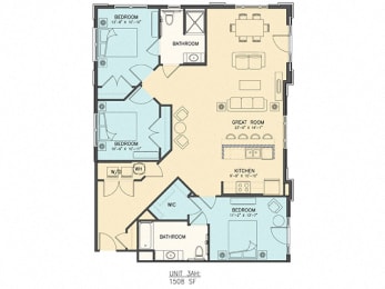 Symphony floor plan at The Chapman Apartments