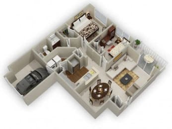 Two Bedroom One Bathroom Floor Plan Holly