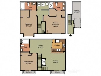 Three Bedroom Three Bathroom Floor Plan Willow