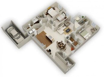 Three Bedroom Two Bathroom Floor Plan Cypress