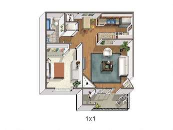Copper Flats Apartments 1 bed 1 bath 644 sqft