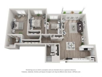 C1 Floor Plan at Valley Lo Towers, Glenview, 60025