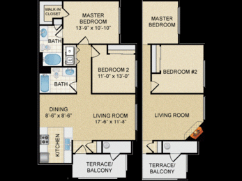 B2 2 bedroom 2 bath