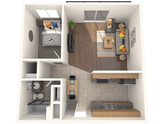 Floor Plan  The Brook on Center One Bedroom, One Bath