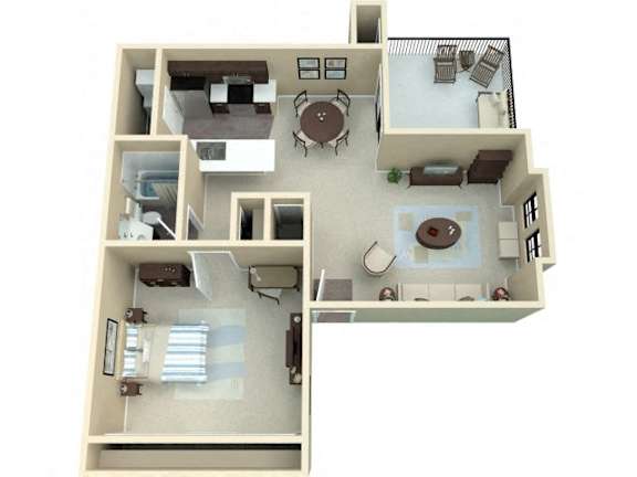 Floor Plan  1 Bedroom 1 Bed 1 Bath
