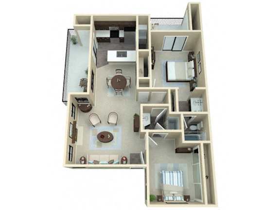 Floor Plan  2 Bedroom 2 Bed 2 Bath