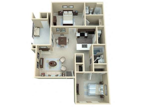 Floor Plan  2 Bedroom 2 Bed 2 Bath
