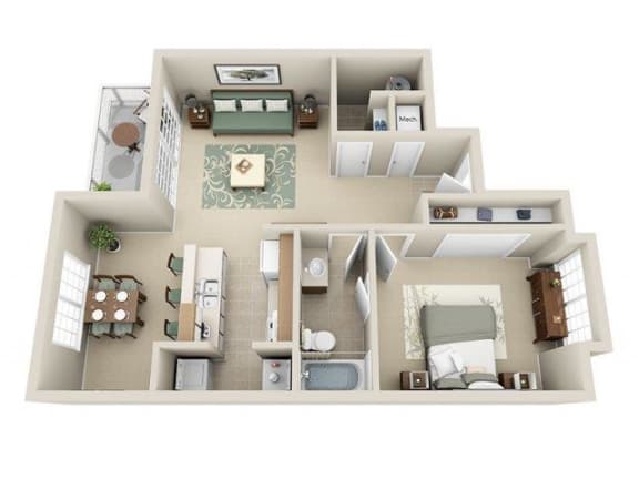 Floor Plan  1 Bedroom
