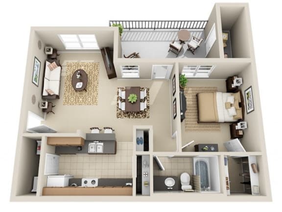 Floor Plan  One Bedroom A2 Floor Plan