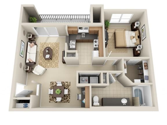 Floor Plan  One Bedroom A3 Floor Plan