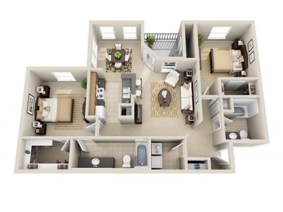 Floor Plan  Two Bedroom B1 Floor Plan