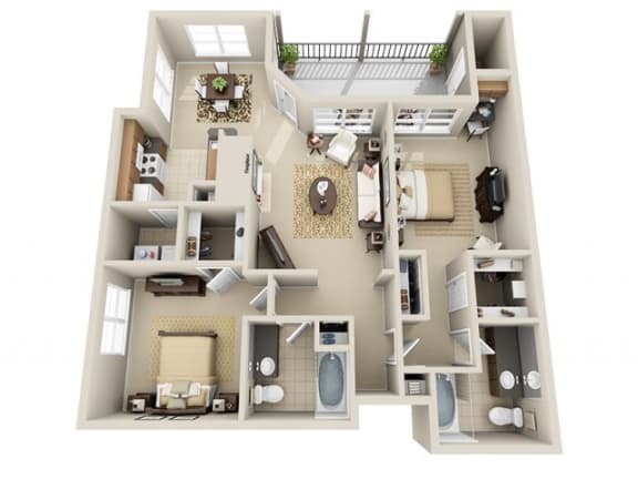 Floor Plan  Two Bedroom B2 Floor Plan