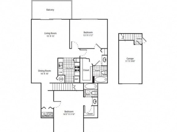 Floor Plan  Two Bedroom Two Bathroom Floor Plan Patio Balcony  Garage Miramar Florida