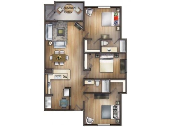 Floor Plan  Gran Canaria Floor plan three bedroom two bathroomMira Lagos Bradenton, Florida