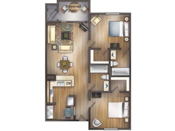 Floor Plan  La Palma Floor plan two bedroom two bathroom Mira Lagos Bradenton, Florida