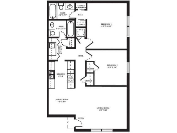 Floor Plan  Starboard - Renovated FloorPlan at Seaside Villas Apartments, Pacifica SD Mgt, Florida, 32080
