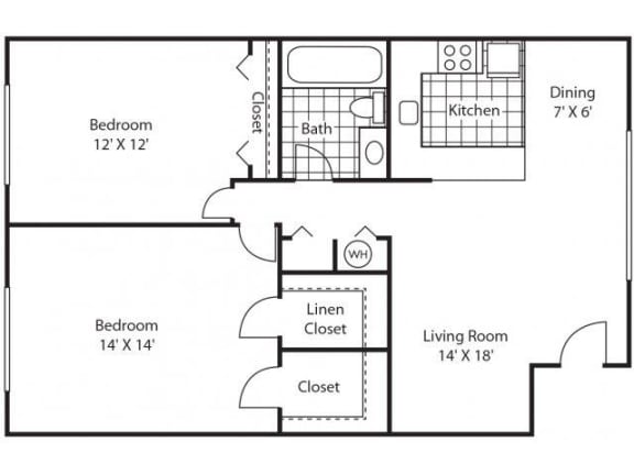 Floor Plan  Semi-renovated 2 bed 1 bath Westminster Tampa Florida