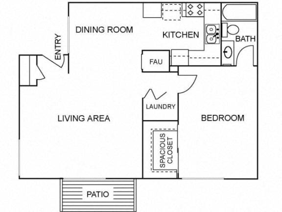 Floor Plan  1 Bedroom 1 Bathroom Floor Plan
