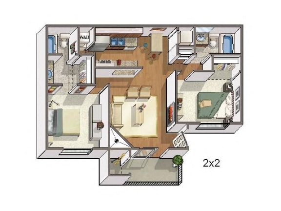 Floor Plan  Copper Flats Apartments 2 bed 2 bath 880 sqft