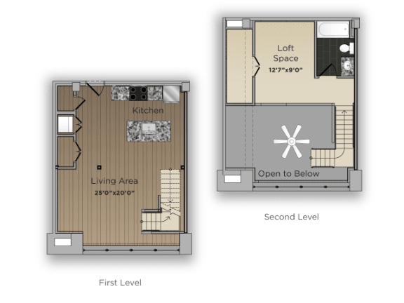 One Bed One Bath, 942 Sq.Ft. Counselor Large Floor Plan at 101 Ellwood, Maryland, 21224