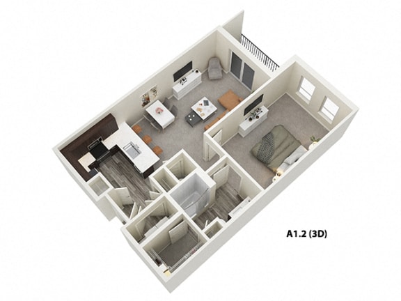 (A1) Floor Plan at One Deerfield Apartments, Mason, OH