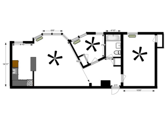The Abby Apartments Two Bedroom A Floor Plan