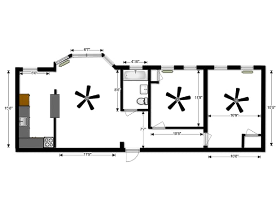 The Abby Apartments Two Bedroom B Floor Plan