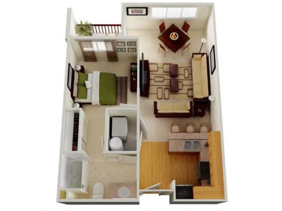 Floor Plan  Six1Five Apartments One Bedroom One Bathroom Floor Plan
