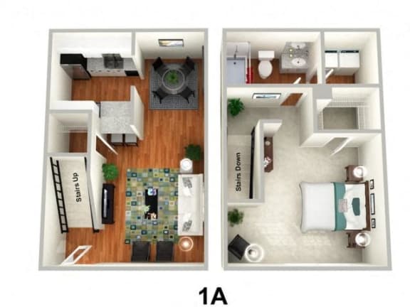 1 Bedroom 1 Bathroom Floor Plan at Sundance Creek Apartments, Georgia