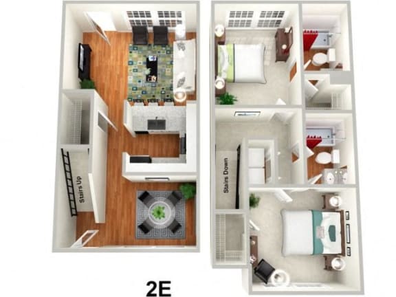 Floor Plan  2 Bed 2 Bath Floor Plan at Sundance Creek Apartments, McDonough, 30253
