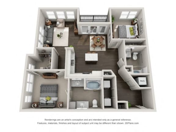 B6 Floor Plan at Marq on Main, Lisle, IL, 60532