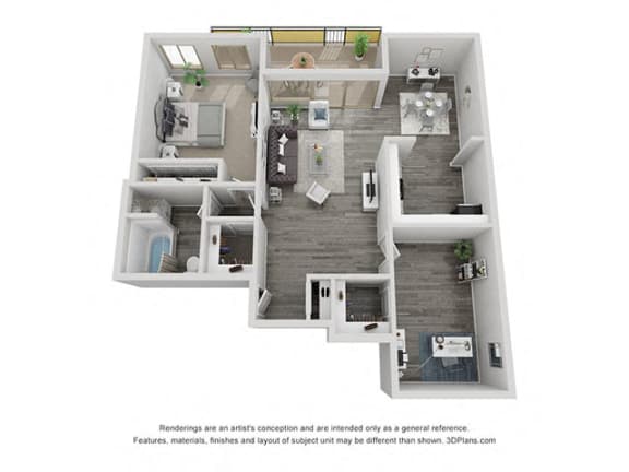 Westin floor plan at Three Rivers Apartments in Fort Wayne, IN