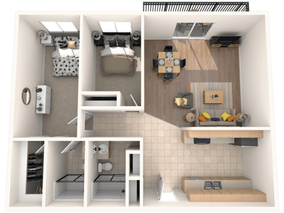 The Brook on Center Two Bedroom, Two Bath