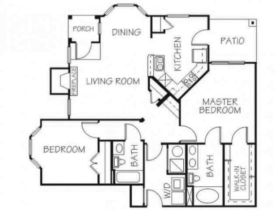 Citrine two bedroom two bathroom floorplan at Stone Ridge Estates