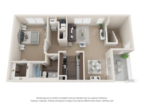Fairlane Woods one bedroom floor plan Blake