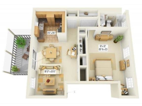 A2R Floor Plan at Fountains of Largo, Florida, 33774