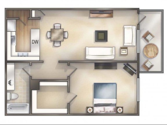 Cambridge Renovated 1 bed 1 bath at Foxcroft Apartments , Tampa, Florida, FL