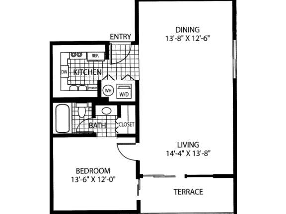 Floor Plan  The Merlot FloorPlan at Sonoma Southside Condominium Rentals Apartments, Jacksonville, 32256