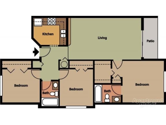 Nicklaus FloorPlan at St. Andrews Palm Beach, West Palm Beach Apartments, FL, 33411