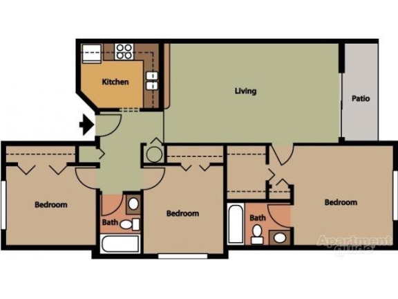 Nicklaus Renovated FloorPlan at St. Andrews Palm Beach, West Palm Beach Apartments, FL