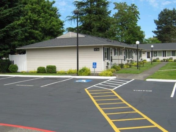 parking and buildings