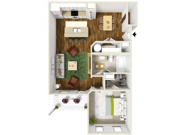 Floor Plan  Sonoma Pointe One Bedroom Floor Plan
