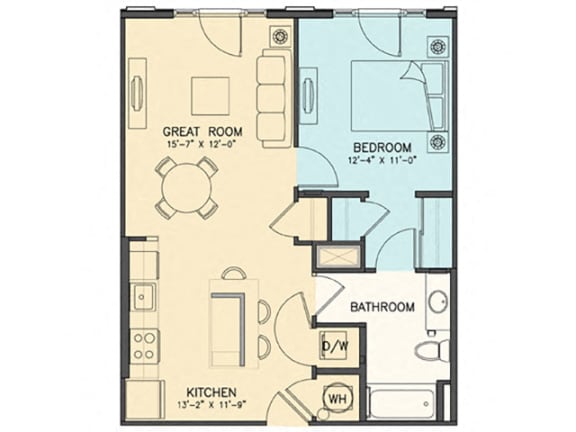 Broadway floor plan at The Chapman Apartments
