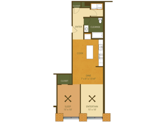 Loray Mill Floor Plan Two Bedroom