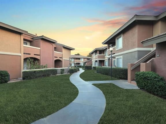 Property at sunset at Mirabella Apartments, Bermuda Dunes, California